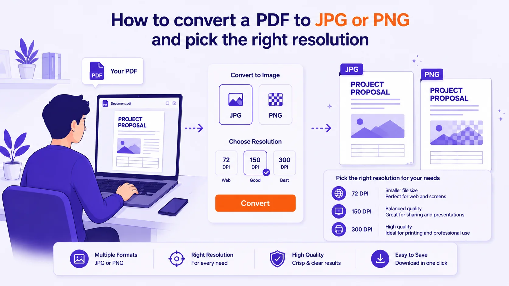 Featured image for How to convert a PDF to JPG or PNG and pick the right resolution