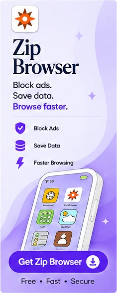 Zip Browser: block ads, save data and load pages faster.